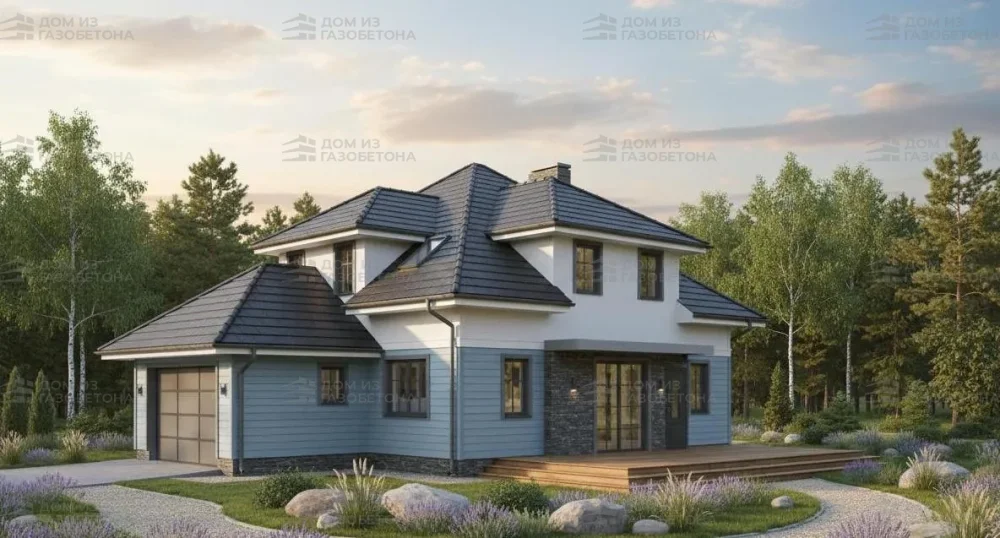 Проект Двухэтажный дом 14 на 15, 173 м2