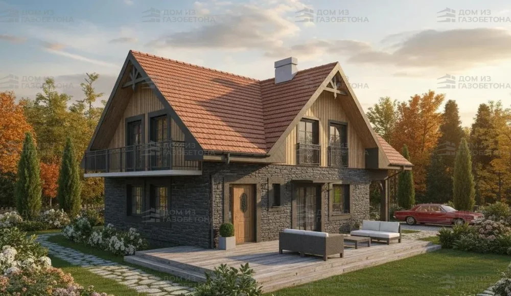 Проект Двухэтажный дом 10 на 9, 124 м2